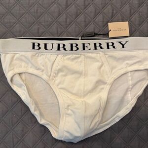 New with tags Men’s White Burberry Briefs. Size Large